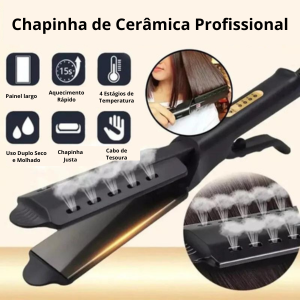 Chapinha de Cerâmica Profissional de Cabelos 220° 2 em 1