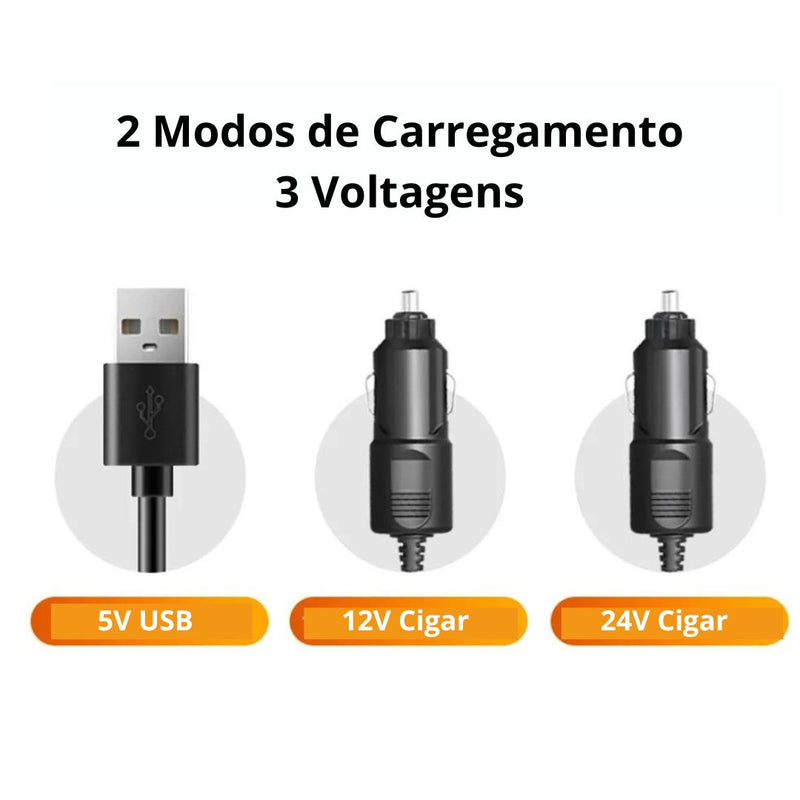 Ventilador triplo para Carros USB/Cigar 5//12V/24V