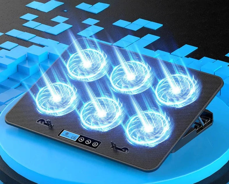 Suporte para Notebook com Cooler Ventuínha Base com Hub USB 6 Fans